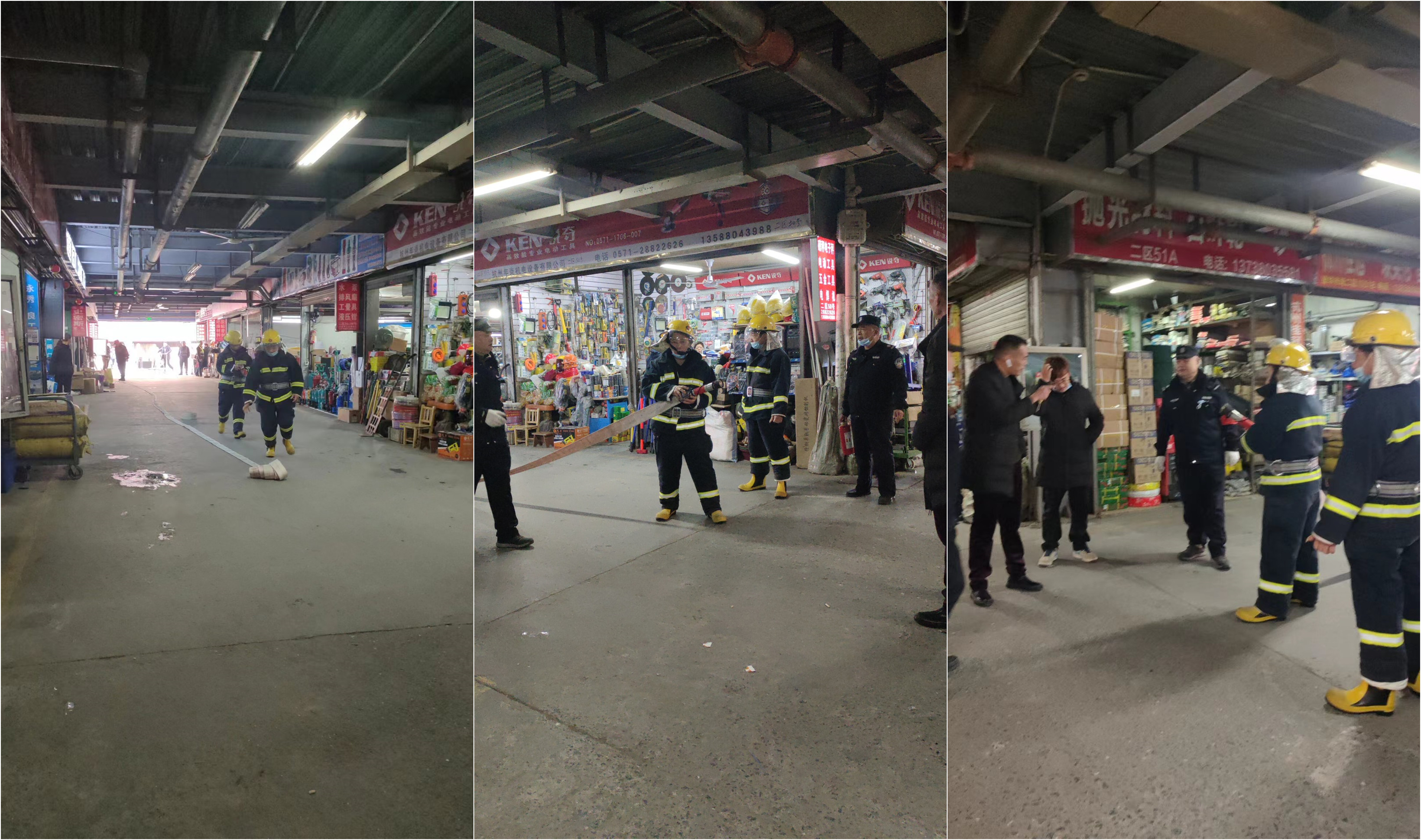 球盟会市场开展消防应急拉练活动